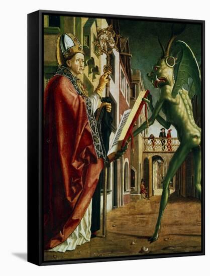 The Devil Presenting St Augustin with the Book of Vices, C1455-1498-Michael Pacher-Framed Stretched Canvas