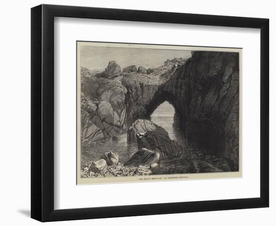 The Devil's Frying-Pan at Cadgewith, Cornwall-R. Dudley-Framed Giclee Print