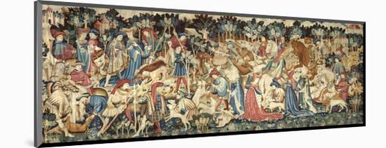 The Devonshire Hunting Tapestries; Boar and Bear Hunt, (late 1425-1430 (made) - 1430)-null-Mounted Giclee Print