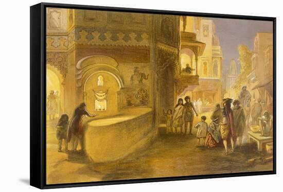 The Dewali or Festival of Lamps, from 'India Ancient and Modern', 1867 (Colour Litho)-William 'Crimea' Simpson-Framed Stretched Canvas