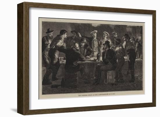 The Diamond Fields at the Cape, Gambling at Night-null-Framed Giclee Print