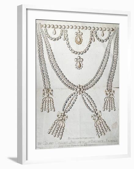 The Diamond Necklace Involved in the Affair of the Collier de La Reine, c.1785-null-Framed Giclee Print