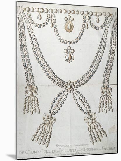 The Diamond Necklace Involved in the Affair of the Collier de La Reine, c.1785-null-Mounted Giclee Print