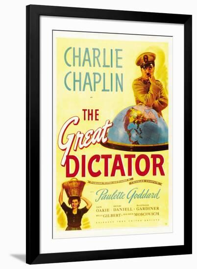 The Dictator, 1940 "The Great Dictator" Directed by Charles Chaplin-null-Framed Giclee Print