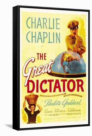 The Dictator, 1940 "The Great Dictator" Directed by Charles Chaplin-null-Framed Stretched Canvas