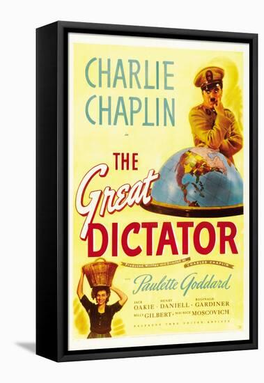 The Dictator, 1940 "The Great Dictator" Directed by Charles Chaplin-null-Framed Stretched Canvas