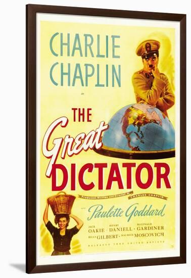 The Dictator, 1940 "The Great Dictator" Directed by Charles Chaplin-null-Framed Giclee Print