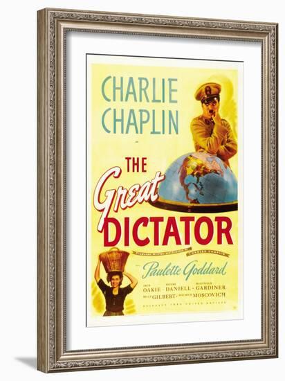 The Dictator, 1940 "The Great Dictator" Directed by Charles Chaplin-null-Framed Giclee Print