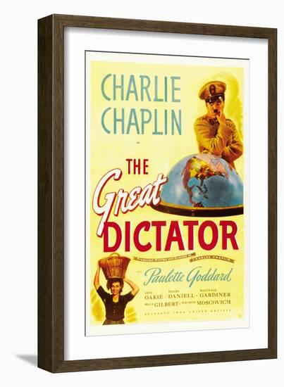 The Dictator, 1940 "The Great Dictator" Directed by Charles Chaplin-null-Framed Giclee Print