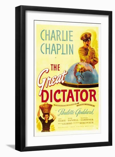 The Dictator, 1940 "The Great Dictator" Directed by Charles Chaplin-null-Framed Giclee Print