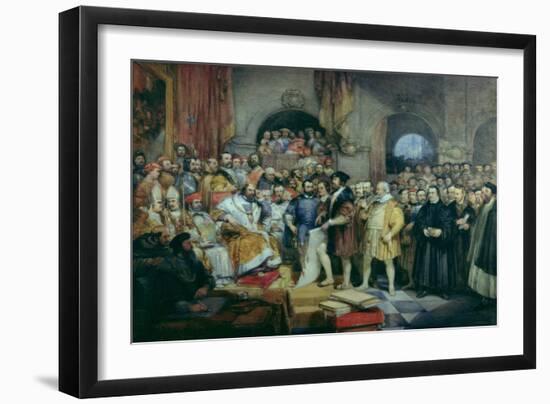 The Diet of Spires, 19 April, 1529 (2nd Diet of Speyer)-George Cattermole-Framed Giclee Print