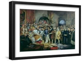 The Diet of Spires, 19 April, 1529 (2nd Diet of Speyer)-George Cattermole-Framed Giclee Print