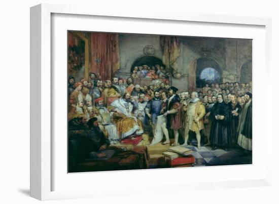 The Diet of Spires, 19 April, 1529 (2nd Diet of Speyer)-George Cattermole-Framed Giclee Print