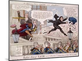 The Difference Between Law and Justice, 1809-Isaac Cruikshank-Mounted Giclee Print