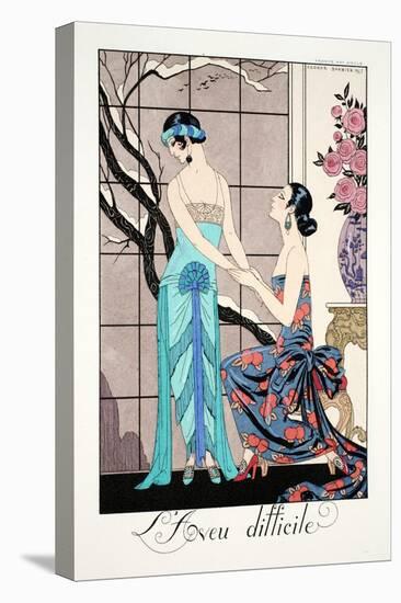 The Difficult Admission-Georges Barbier-Stretched Canvas