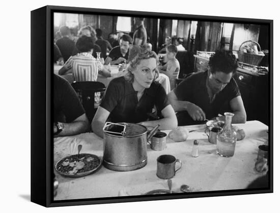 The Dining Room of the Refugee Ship the Ss Sinaia-Robert Hunt-Framed Stretched Canvas