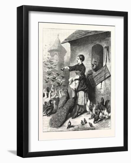 The Dinner Bell: a Scene Near Silberhausen, Saxony, Germany, 1876-null-Framed Giclee Print