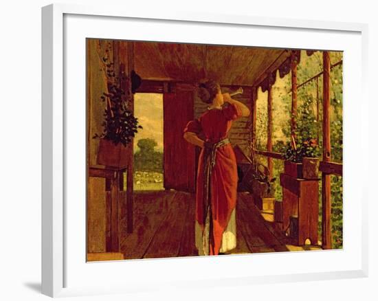 The Dinner Horn, 1873-Winslow Homer-Framed Giclee Print