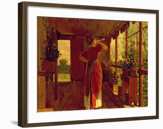 The Dinner Horn, 1873-Winslow Homer-Framed Giclee Print