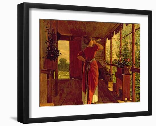 The Dinner Horn, 1873-Winslow Homer-Framed Giclee Print