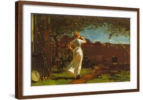 The Dinner Horn-Winslow Homer-Framed Art Print