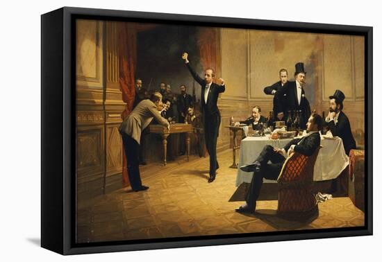 The Dinner Party, 1837-Ferencz Paczka-Framed Stretched Canvas