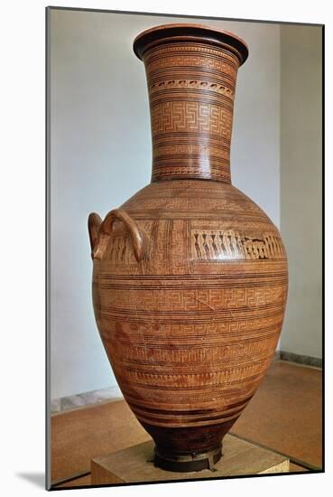 The Dipylon Amphora Funerary Urn in Geometric Style from Kerameikos Necropolis Athens, c. 750 BC-null-Mounted Giclee Print