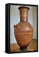 The Dipylon Amphora Funerary Urn in Geometric Style from Kerameikos Necropolis Athens, c. 750 BC-null-Framed Stretched Canvas