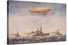 The Dirigible Airship Clement Bayard II and Superdreadnought Battleships-null-Stretched Canvas