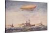 The Dirigible Airship Clement Bayard II and Superdreadnought Battleships-null-Stretched Canvas