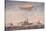 The Dirigible Airship Clement Bayard II and Superdreadnought Battleships-null-Stretched Canvas