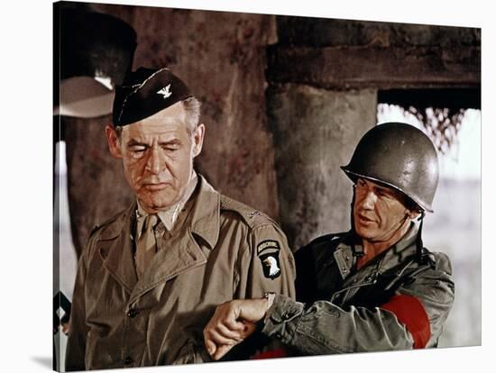 THE DIRTY DOZEN, 1967 directed by ROBERT ALDRICH Robert Ryan and Charles Bronson (photo)-null-Stretched Canvas