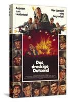 The Dirty Dozen, German Movie Poster, 1967-null-Stretched Canvas