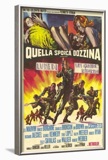 The Dirty Dozen, Italian Movie Poster, 1967-null-Framed Art Print