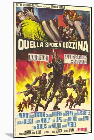 The Dirty Dozen, Italian Movie Poster, 1967-null-Mounted Art Print