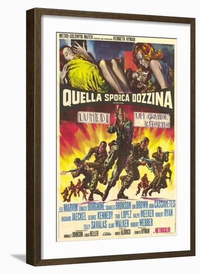 The Dirty Dozen, Italian Movie Poster, 1967-null-Framed Art Print