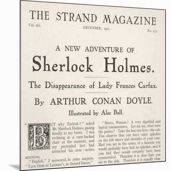 The Disappearance of Lady Frances Carfax Title Page of the Strand Magazine-null-Mounted Art Print