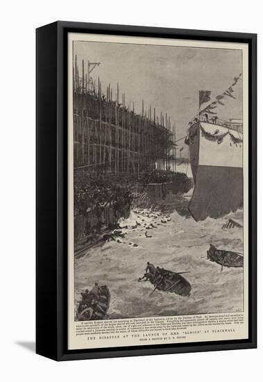 The Disaster at the Launch of the H M S Albion at Blackwall-null-Framed Stretched Canvas