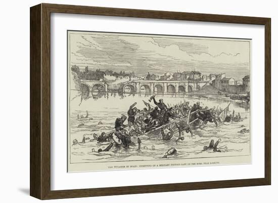 The Disaster in Spain, Upsetting of a Military Pontoon-Raft on the Ebro, Near Logrono-null-Framed Giclee Print