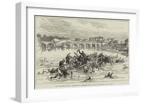 The Disaster in Spain, Upsetting of a Military Pontoon-Raft on the Ebro, Near Logrono-null-Framed Giclee Print