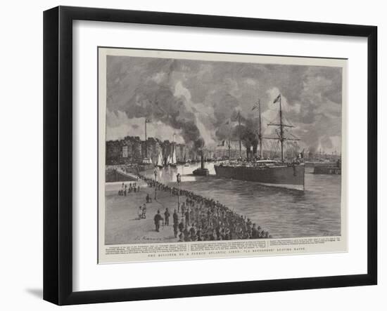 The Disaster to a French Atlantic Liner, La Bourgogne Leaving Havre-null-Framed Giclee Print