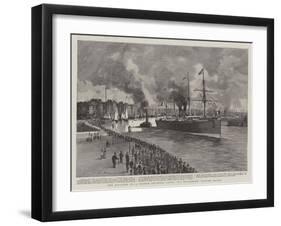 The Disaster to a French Atlantic Liner, La Bourgogne Leaving Havre-null-Framed Giclee Print
