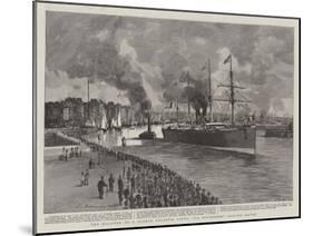 The Disaster to a French Atlantic Liner, La Bourgogne Leaving Havre-null-Mounted Giclee Print