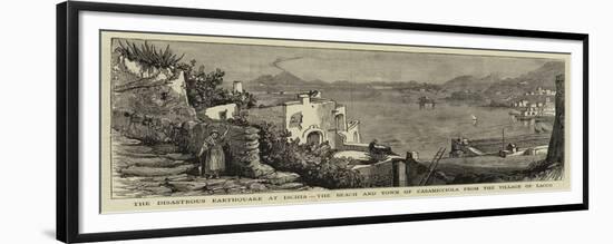 The Disastrous Earthquake at Ischia, the Beach and Town of Casamicciola from the Village of Lacco-null-Framed Giclee Print