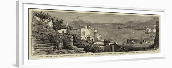 The Disastrous Earthquake at Ischia, the Beach and Town of Casamicciola from the Village of Lacco-null-Framed Giclee Print