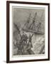 The Disastrous Hurricane in Samoa, Crew of the American Ship Trenton Cheering HMS Calliope-William Heysham Overend-Framed Giclee Print