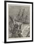 The Disastrous Hurricane in Samoa, Crew of the American Ship Trenton Cheering HMS Calliope-William Heysham Overend-Framed Giclee Print