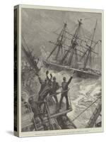 The Disastrous Hurricane in Samoa, Crew of the American Ship Trenton Cheering HMS Calliope-William Heysham Overend-Stretched Canvas