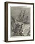 The Disastrous Hurricane in Samoa, Crew of the American Ship Trenton Cheering HMS Calliope-William Heysham Overend-Framed Giclee Print