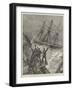 The Disastrous Hurricane in Samoa, Crew of the American Ship Trenton Cheering HMS Calliope-William Heysham Overend-Framed Giclee Print